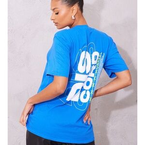 NWT PLT  Blue Discord Back Print T Shirt S